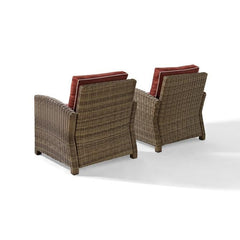 Crosley Bradenton 30.50 Inch 2pc Outdoor Wicker Armchair Set - KO70026WB - The Home Selection