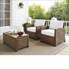 Crosley Bradenton 30.50 Inch 2pc Outdoor Wicker Armchair Set - KO70026WB - The Home Selection
