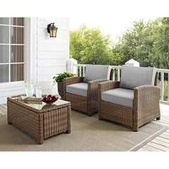 Crosley Bradenton 30.50 Inch 2pc Outdoor Wicker Armchair Set - KO70026WB - The Home Selection