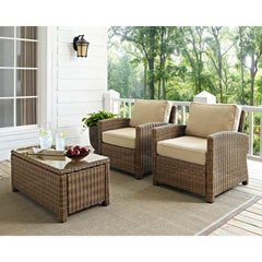 Crosley Bradenton 30.50 Inch 2pc Outdoor Wicker Armchair Set - KO70026WB - The Home Selection
