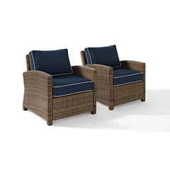 Crosley Bradenton 30.50 Inch 2pc Outdoor Wicker Armchair Set - KO70026WB - The Home Selection