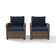 Crosley Bradenton 30.50 Inch 2pc Outdoor Wicker Armchair Set - KO70026WB - The Home Selection