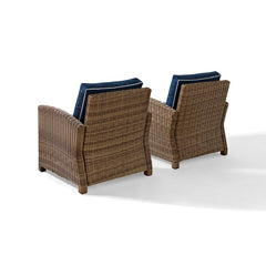 Crosley Bradenton 30.50 Inch 2pc Outdoor Wicker Armchair Set - KO70026WB - The Home Selection