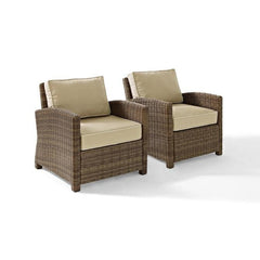 Crosley Bradenton 30.50 Inch 2pc Outdoor Wicker Armchair Set - KO70026WB - The Home Selection