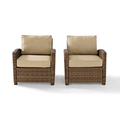 Crosley Bradenton 30.50 Inch 2pc Outdoor Wicker Armchair Set - KO70026WB - The Home Selection