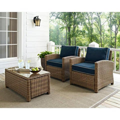 Crosley Bradenton 30.50 Inch 2pc Outdoor Wicker Armchair Set - KO70026WB - The Home Selection