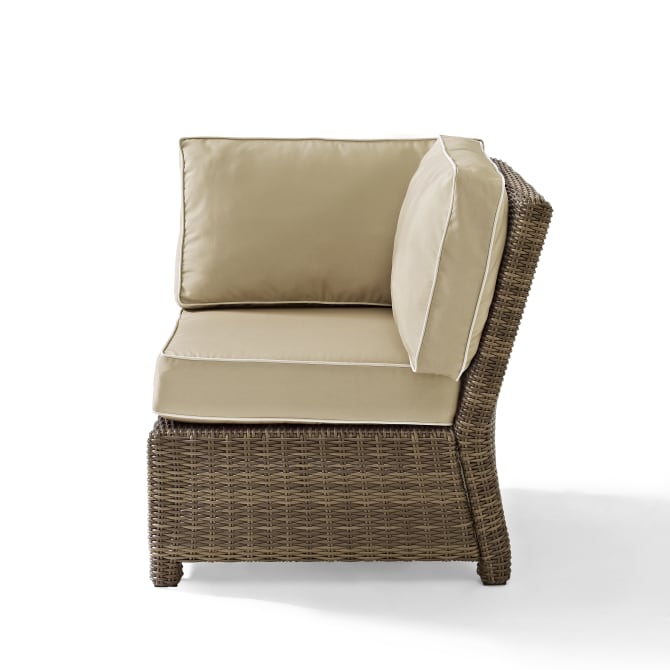 Crosley Bradenton 31.50 Inch Outdoor Wicker Sectional Corner Chair - KO70018 - The Home Selection