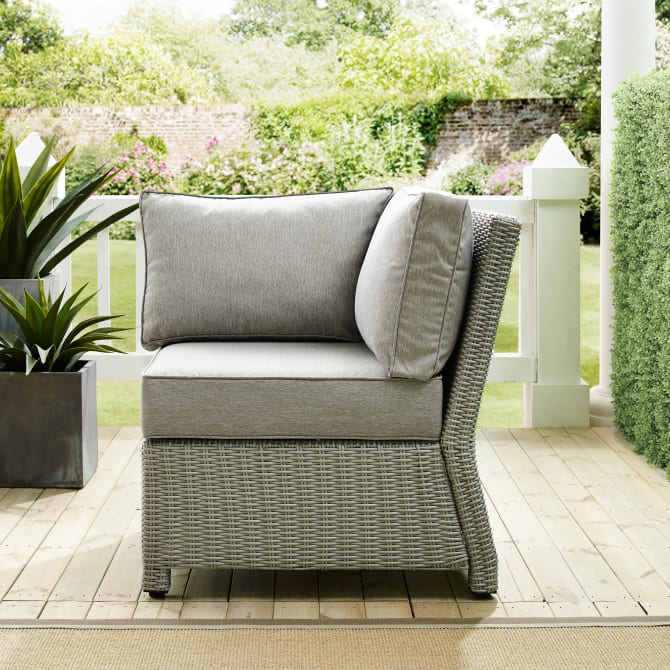 Crosley Bradenton 31.50 Inch Outdoor Wicker Sectional Corner Chair - KO70018 - The Home Selection