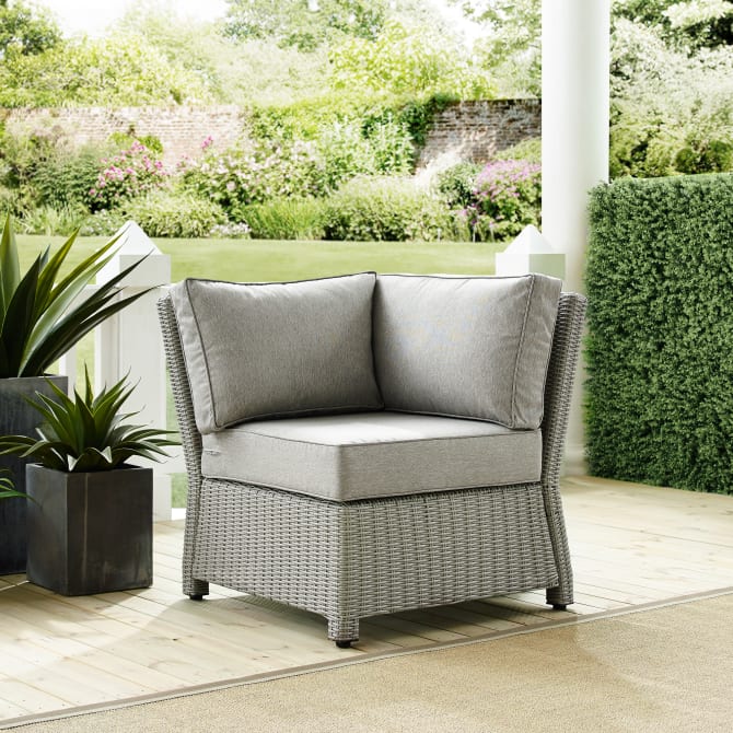 Crosley Bradenton 31.50 Inch Outdoor Wicker Sectional Corner Chair - KO70018 - The Home Selection