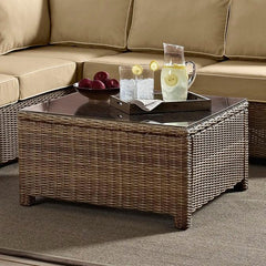 Crosley Bradenton 32 Inch Outdoor Wicker Sectional Coffee Table - CO7207 - The Home Selection
