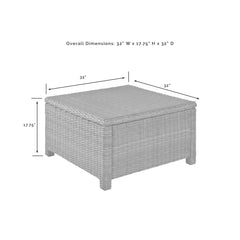 Crosley Bradenton 32 Inch Outdoor Wicker Sectional Coffee Table - CO7207 - The Home Selection