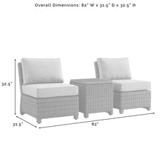 Crosley Bradenton 3pc Outdoor Wicker Chair Set - KO70174 - The Home Selection