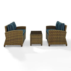 Crosley Bradenton 3pc Outdoor Wicker Conversation Set - KO70165 - The Home Selection