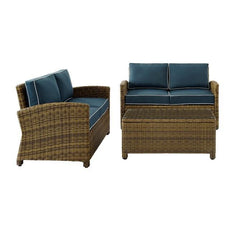 Crosley Bradenton 3pc Outdoor Wicker Conversation Set - KO70165 - The Home Selection
