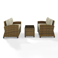 Crosley Bradenton 3pc Outdoor Wicker Conversation Set - KO70165 - The Home Selection