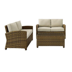 Crosley Bradenton 3pc Outdoor Wicker Conversation Set - KO70165 - The Home Selection