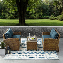 Crosley Bradenton 3pc Outdoor Wicker Conversation Set - KO70165 - The Home Selection