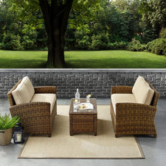 Crosley Bradenton 3pc Outdoor Wicker Conversation Set - KO70165 - The Home Selection