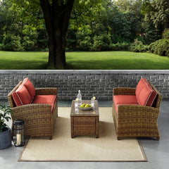 Crosley Bradenton 3pc Outdoor Wicker Conversation Set - KO70165 - The Home Selection