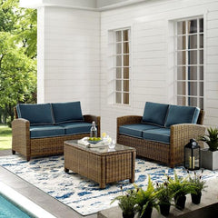 Crosley Bradenton 3pc Outdoor Wicker Conversation Set - KO70165 - The Home Selection