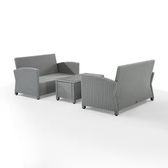 Crosley Bradenton 3pc Outdoor Wicker Conversation Set - KO70165 - The Home Selection