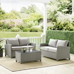 Crosley Bradenton 3pc Outdoor Wicker Conversation Set - KO70165 - The Home Selection