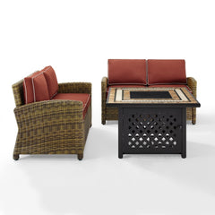 Crosley Bradenton 3pc Outdoor Wicker Conversation Set W/Fire Table - KO70164 - The Home Selection