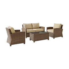 Crosley Bradenton 4pc Outdoor Wicker Conversation Set - KO70024 - The Home Selection