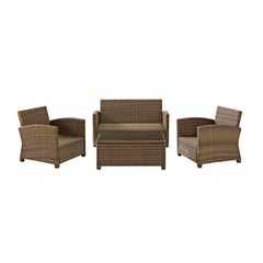 Crosley Bradenton 4pc Outdoor Wicker Conversation Set - KO70024 - The Home Selection