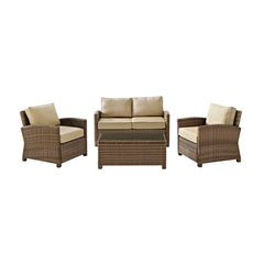 Crosley Bradenton 4pc Outdoor Wicker Conversation Set - KO70024 - The Home Selection