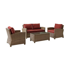 Crosley Bradenton 4pc Outdoor Wicker Conversation Set - KO70024 - The Home Selection