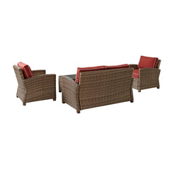 Crosley Bradenton 4pc Outdoor Wicker Conversation Set - KO70024 - The Home Selection