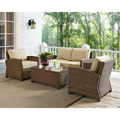 Crosley Bradenton 4pc Outdoor Wicker Conversation Set - KO70024 - The Home Selection