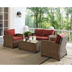 Crosley Bradenton 4pc Outdoor Wicker Conversation Set - KO70024 - The Home Selection