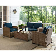 Crosley Bradenton 4pc Outdoor Wicker Conversation Set - KO70024 - The Home Selection