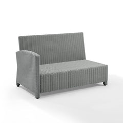 Crosley Bradenton 52.75 Inch Outdoor Wicker Sectional Left Side Loveseat - KO70016 - The Home Selection