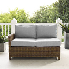 Crosley Bradenton 52.75 Inch Outdoor Wicker Sectional Left Side Loveseat - KO70016 - The Home Selection
