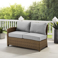 Crosley Bradenton 52.75 Inch Outdoor Wicker Sectional Left Side Loveseat - KO70016 - The Home Selection