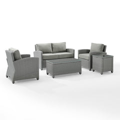 Crosley Bradenton 5pc Outdoor Wicker Conversation Set - KO70050 - The Home Selection