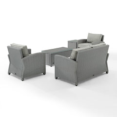 Crosley Bradenton 5pc Outdoor Wicker Conversation Set - KO70050 - The Home Selection