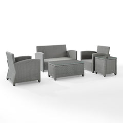 Crosley Bradenton 5pc Outdoor Wicker Conversation Set - KO70050 - The Home Selection