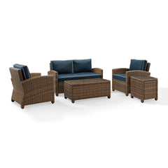 Crosley Bradenton 5pc Outdoor Wicker Conversation Set - KO70050 - The Home Selection