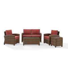 Crosley Bradenton 5pc Outdoor Wicker Conversation Set - KO70050 - The Home Selection