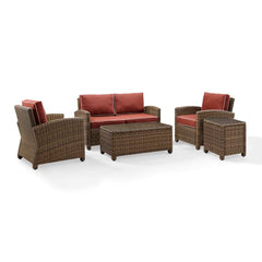 Crosley Bradenton 5pc Outdoor Wicker Conversation Set - KO70050 - The Home Selection