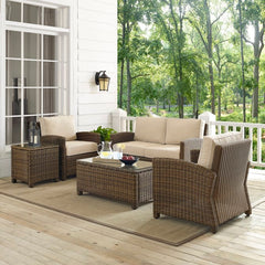 Crosley Bradenton 5pc Outdoor Wicker Conversation Set - KO70050 - The Home Selection