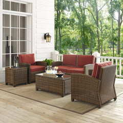 Crosley Bradenton 5pc Outdoor Wicker Conversation Set - KO70050 - The Home Selection