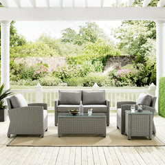 Crosley Bradenton 5pc Outdoor Wicker Conversation Set - KO70050 - The Home Selection
