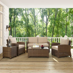 Crosley Bradenton 5pc Outdoor Wicker Conversation Set - KO70050 - The Home Selection