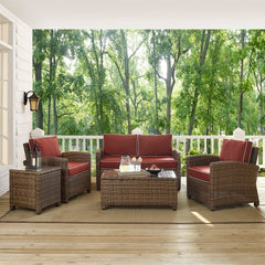 Crosley Bradenton 5pc Outdoor Wicker Conversation Set - KO70050 - The Home Selection