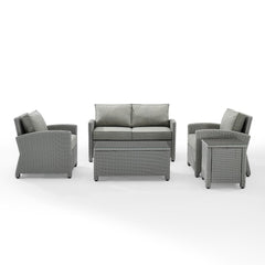 Crosley Bradenton 5pc Outdoor Wicker Conversation Set - KO70050 - The Home Selection